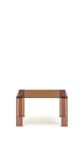 Журнальный столик из закаленного стекла Adularia коричневого цвета 85 x 85
