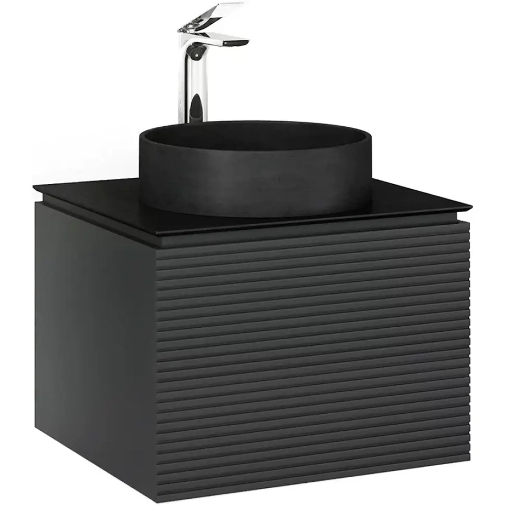 Тумба с раковиной Jorno Stone 60 см Stn.01.60/P/A/JR антрацит