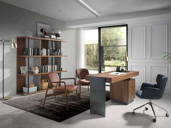 Стеллаж 3236/MQ2101SF из ореха и черной стали