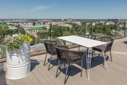 "Руссо" обеденный стол из HPL 150х80см, цвет "молочный"