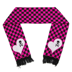 Шарф Клетка черно-розовая с сердцем (1955)