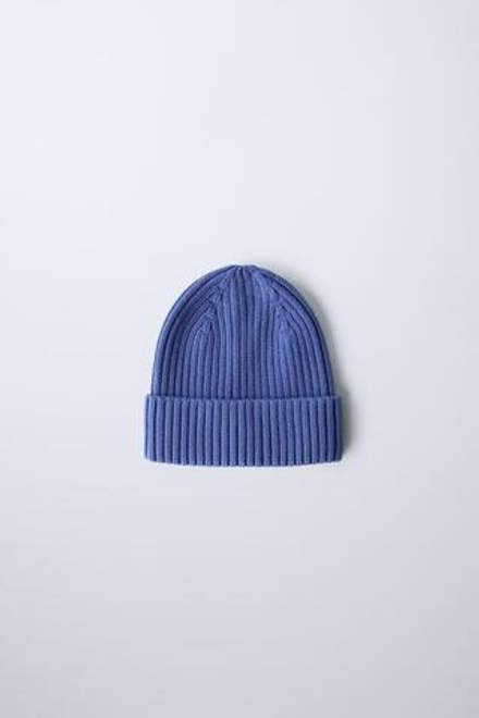 ZARA ШАПКА БИНИ В РУБЧИК, СИНИЙ