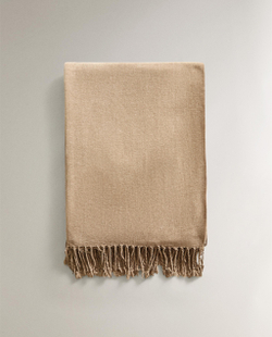 Zara Home плед из полиэстера, коричневый, 140x190 см · 2360/004