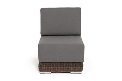 "Капри" модуль диванный прямой с подушками, цвет коричневый