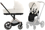 Коляска 3 в 1 Cybex Priam IV Rosegold complete и автокресло Cloud T i-Size Peach Pink Plus Off White