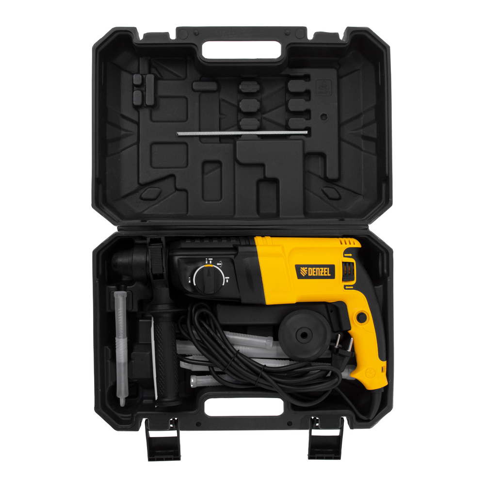 Перфоратор электрический RHH-800-26, SDS-plus, 800 Вт, 3 Дж, 3 плюс 1 реж. Denzel