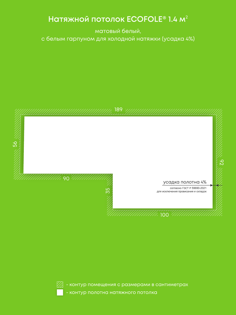 Натяжные потолки 5 м2, 1.4 м2