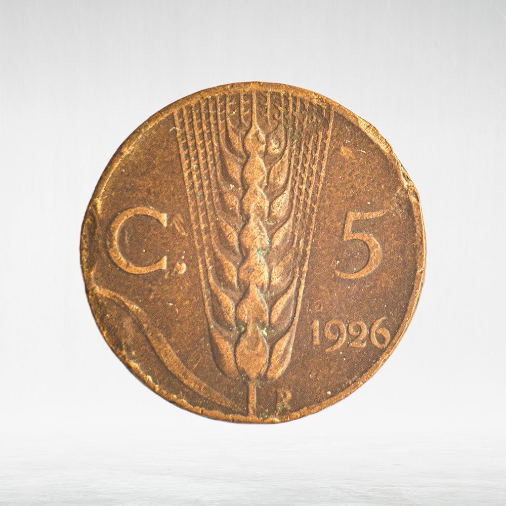 Italy 5 Centesimi 1926 R "Victor Emmanuel III", VF