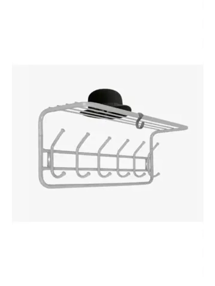 Вешалка настенная 5-рожковая 60см с полкой