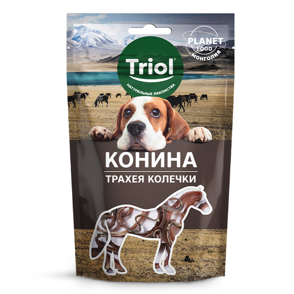 Лакомство для собак Triol "Трахея конская в колечках", 30г