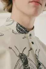 Рубашка FOS С Насекомыми Бежевая Мужская