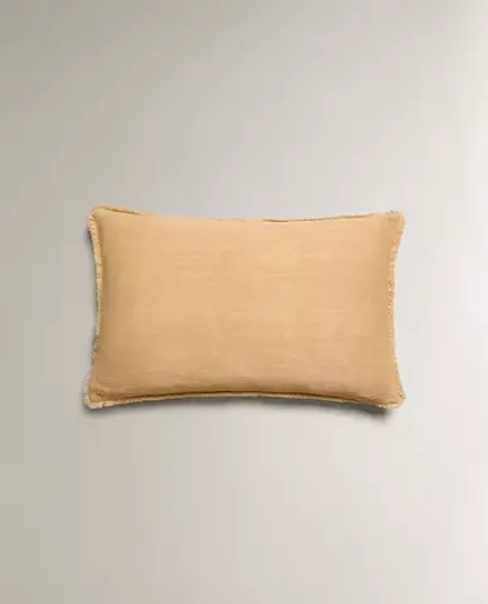 ZARA HOME НАВОЛОЧКА ДЛЯ ДЕКОРАТИВНОЙ ПОДУШКИ С БАХРОМОЙ, ВАНИЛЬНЫЙ