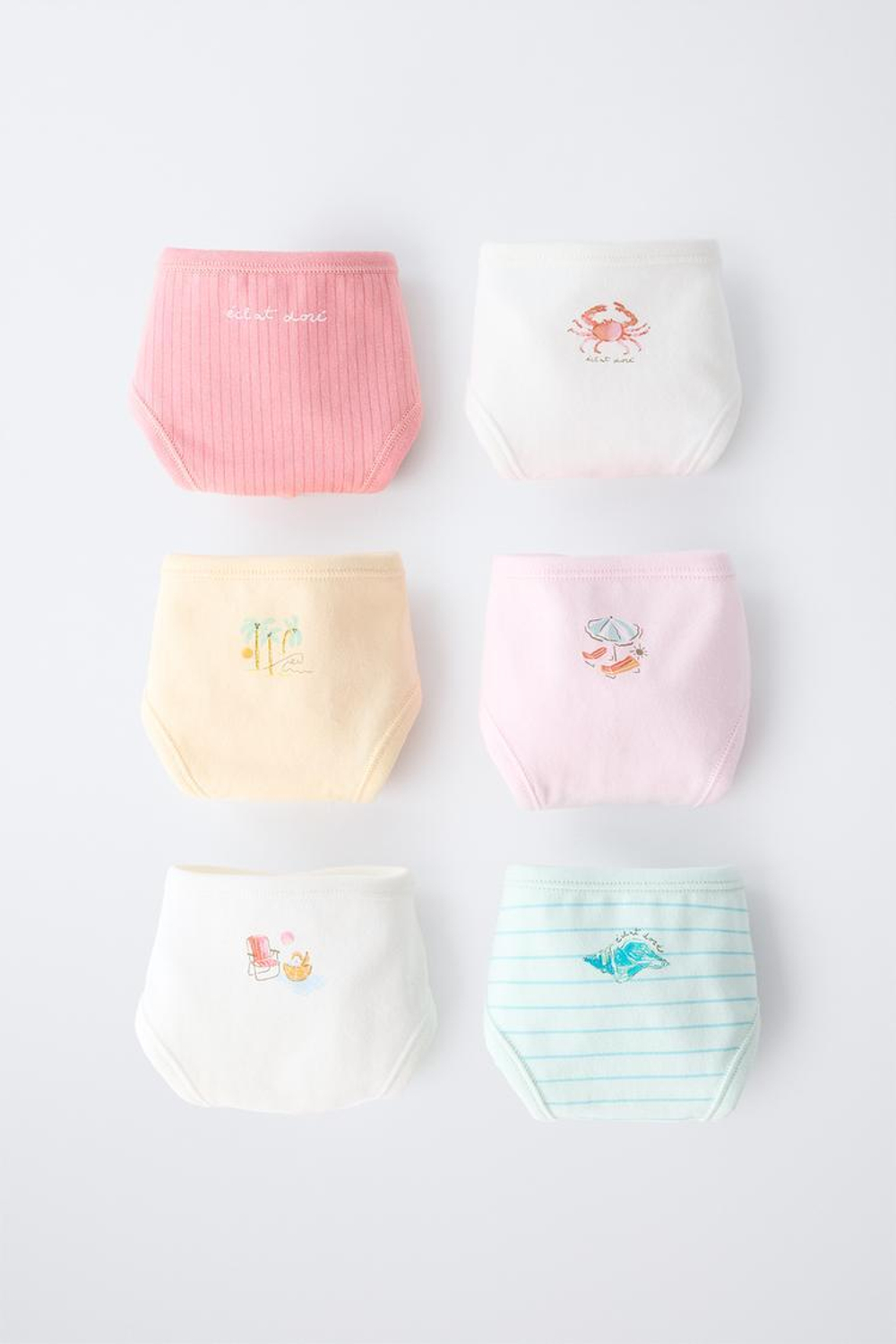 ZARA НАБОР ИЗ ШЕСТИ ТРУСОВ С ПРИНТОМ, РАЗНОЦВЕТНЫЙ