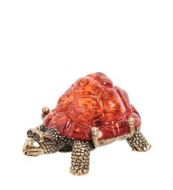 Народные промыслы AM- 605 Фигурка «Черепаха сухопутная» (латунь, янтарь)