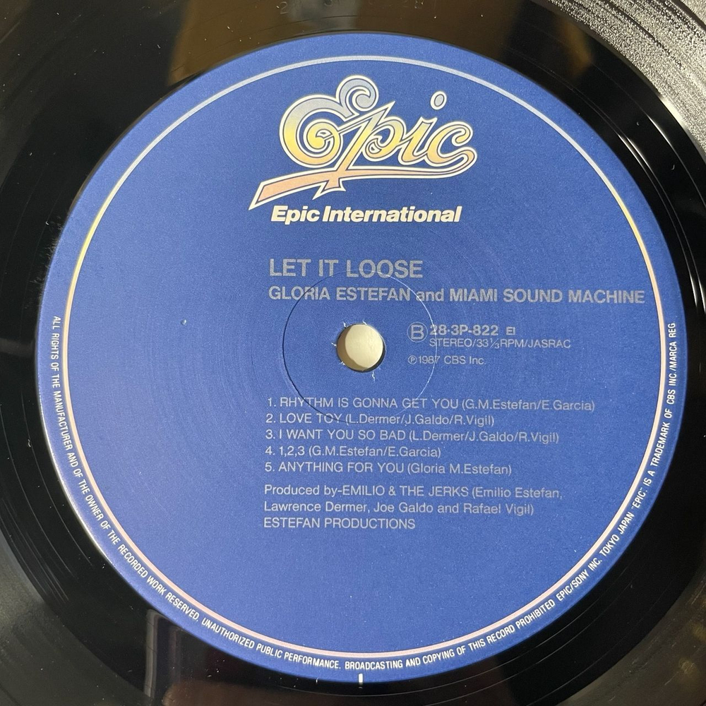 Винтажная виниловая пластинка Gloria Estefan And Miami Sound Machine Let It Loose (Japan 1987) (Obi)
