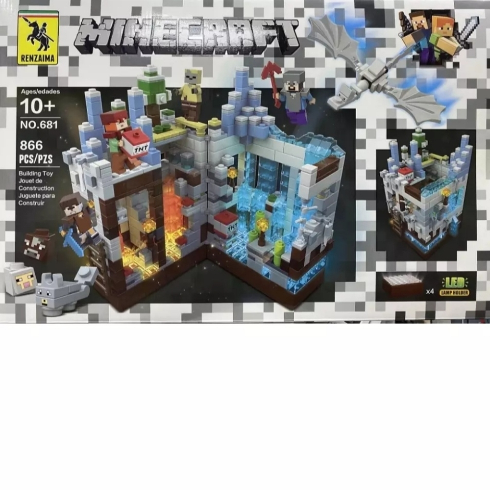 Конструктор Майнкрафт, Renzaima Minecraft NO.681 "Белая крепость" 866 деталей