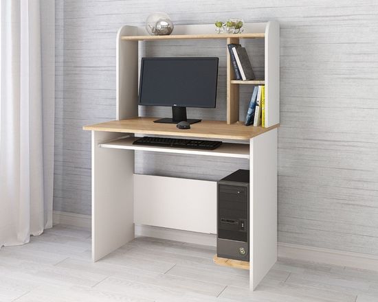 Стол письменный ГРЕТА-2 белый / дуб крафт золотой