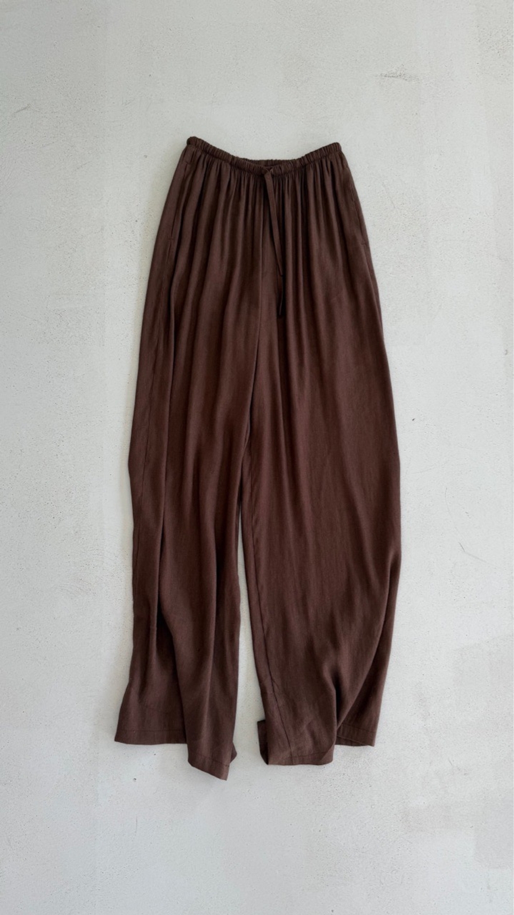 LINEN COFFEE BASE PANTS