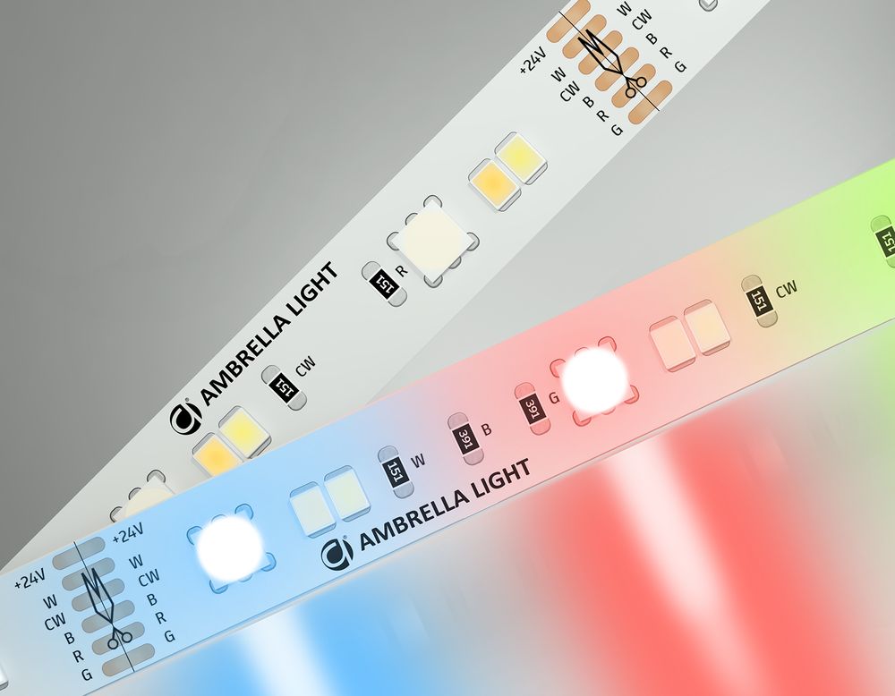 Светодиодная лента RGB с регулировкой температуры света GS4501 5050+2835 90Led/ 13W m/ 24V IP20 RGB+CCT 3000-6500K/ 5000*12*1.87mm/ кратность резки 16