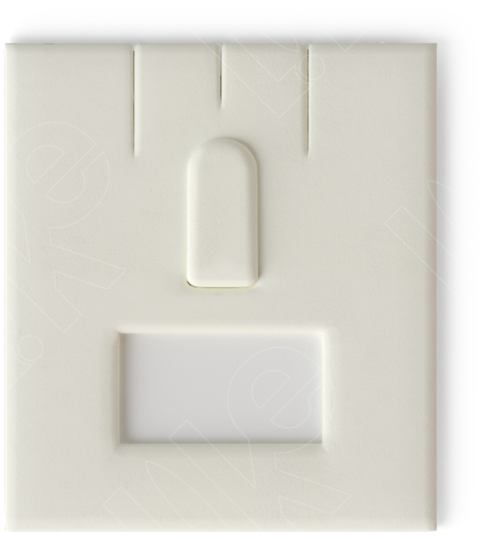 Вкладыш 03/наклонный/для гарнитура/2 прорези/язычок/окошко для бирки/прорезь для нитки