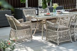 "Латте" обеденная группа плетеная, цвет бежевый