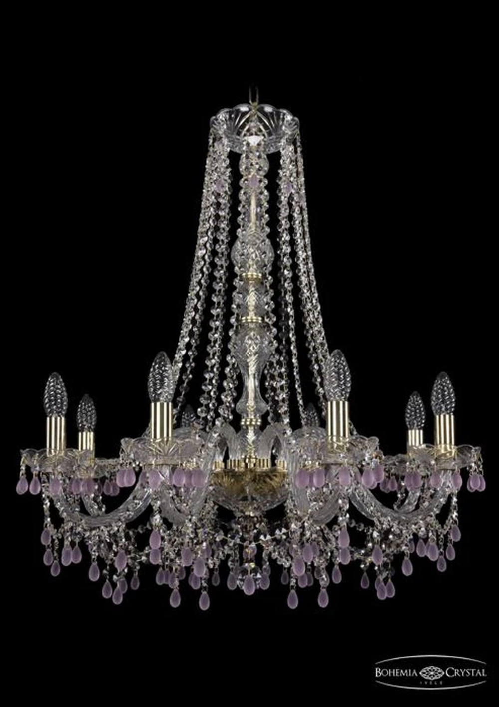 Подвесная люстра Bohemia Ivele 1410/8/240/h-74/G/V7010