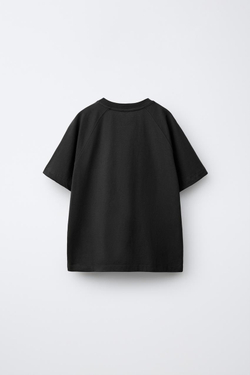 ZARA КОМПЛЕКТ ИЗ ФУТБОЛКИ И ШОРТОВ, ЧЕРНЫЙ