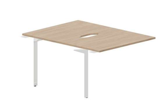 Составной стол на 2 рабочих места 118х156,6х75см (2 эргономичных выреза) - приставной элемент