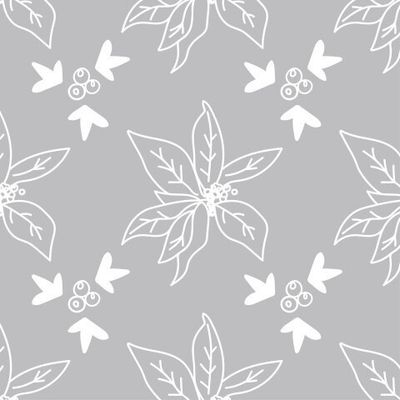 Бесшовный принт c зимней ботаникой