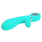 Бирюзовый вибростимулятор-кролик Thomas - 20,5 см.