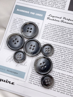 Пуговицы на прокол серые с белыми прожилками