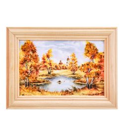 AMB-56/ 5 Картина «Красота природы» (с янтарной крошкой) дер.рамка 8х12