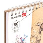 Скетчбук, белая бумага 120 г/м2 + крафт 80 г/м2 142х212 мм, 60 + 20 л., гребень, BRAUBERG ART DEBUT, 112981