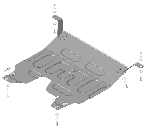 Защита картера Двигателя, КПП. 2 мм, Сталь. для Hyundai Creta 2021-2022, Solaris HC 2024-н.в. MOTODOR.70906