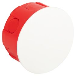 Распаячная коробка ЭРА KRT-80-40 скрытой установки красно-белая 80х40мм для твердых стен крышка IP20