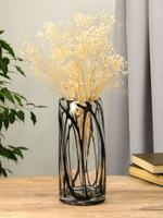 Ваза стекло настольная "Мэдисон" 29х12 см, прозрачно-чёрный