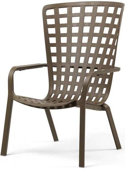 Уличное кресло Folio табак с серой подушкой