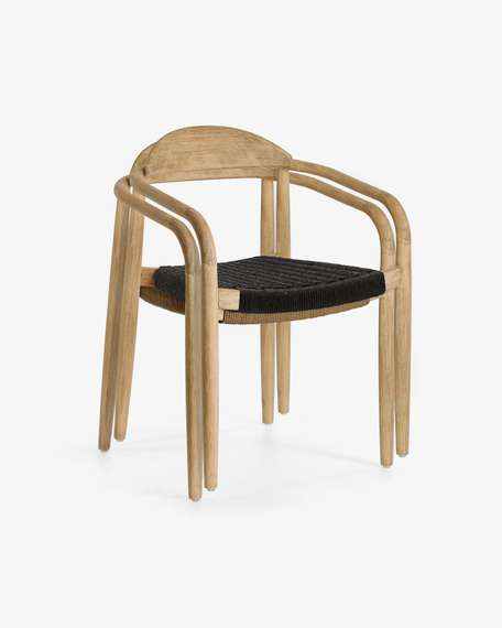 Стул Glynis массив эвкалипта с черным сиденьем | La Forma | Испания | Купить в Hallberg.ru