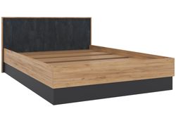 Двуспальная кровать Леви 160х200 дуб крафт золотой / черный / угольный камень
