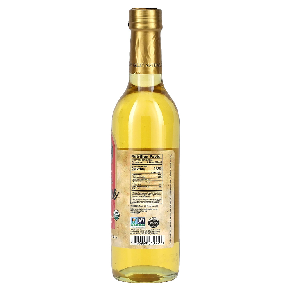 Napa Valley Naturals, органическое кунжутное масло, 375 мл (12,7 унции)
