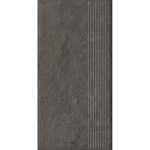 Paradyz Carrizo Bazalt - Ступень простая структурная с насечками 300x600