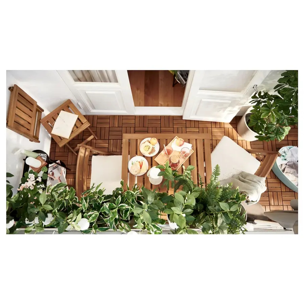 Садовый стол и 2 складных стула - NÄMMARÖ IKEA/ НАММАРО ИКЕА,44х44х7 см, коричневый