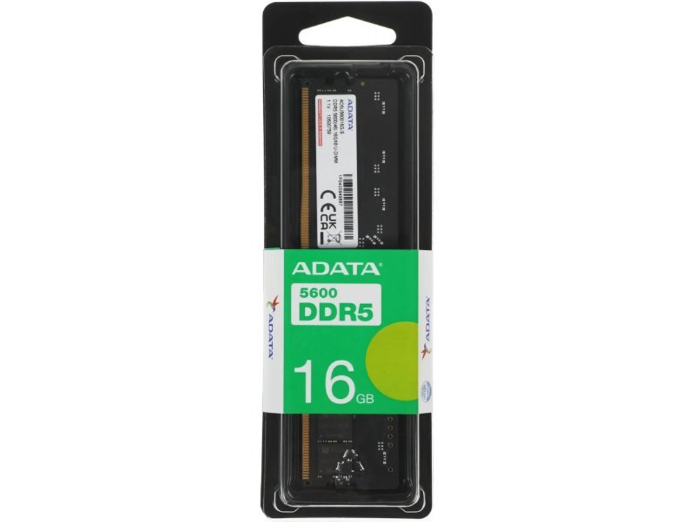 Оперативная память ADATA AD5U560016G-S, DDR5 1х 16ГБ 5600 МГц, DIMM, RTL