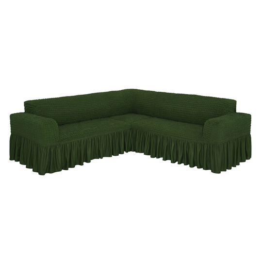 Чехол на угловой диван, цвет Зеленый