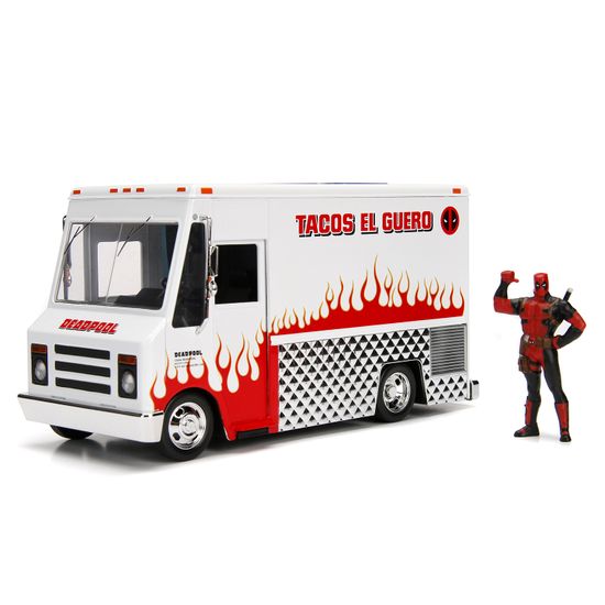 Набор Hollywood Rides Машинка с Фигуркой 2.75" 1:24 Deadpool Taco Truck W/Deadpool Figure 99730