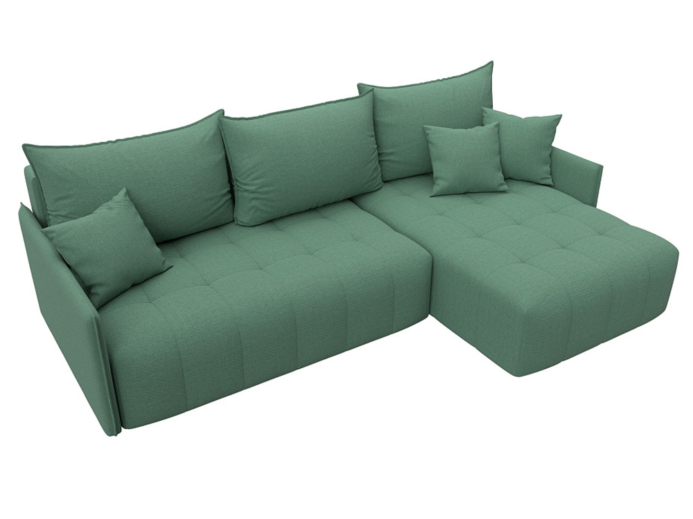 Диван угловой Лига-054 НПБ угол универсальный РОГОЖКА Амур 11 зеленый