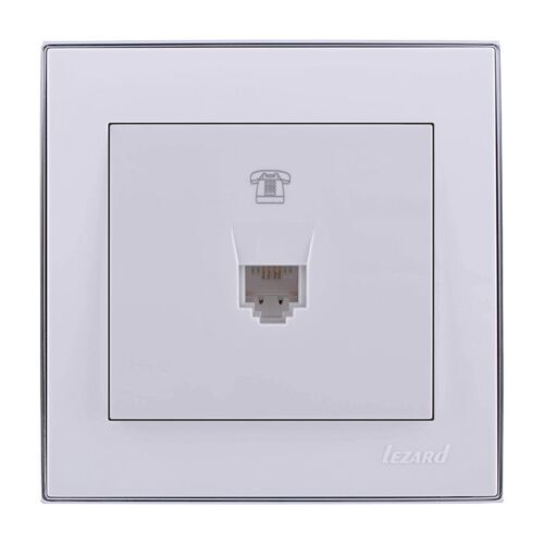 RAIN 703 0225 137 Розетка телефонная белая с бок.вст.хром