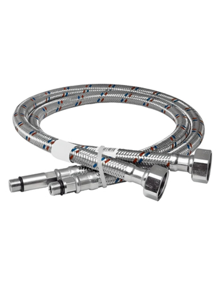 АКВАЛЮКС Гибкая подводка для смесителя М 10 (18 мм+35 мм) х ВР 1/2", длина 50 см (пара) (BZJ50)