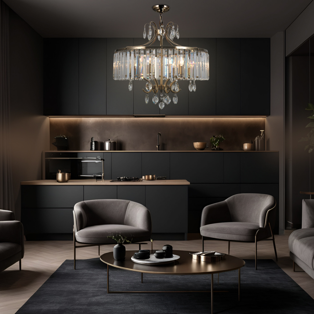 Citilux Инга CL335183 Люстра подвесная хрустальная Бронза