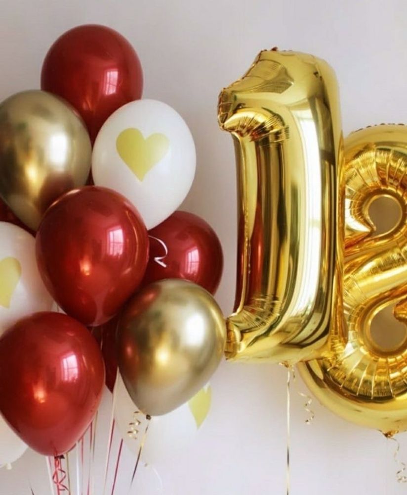 Набор шаров на 18 лет Бургунди